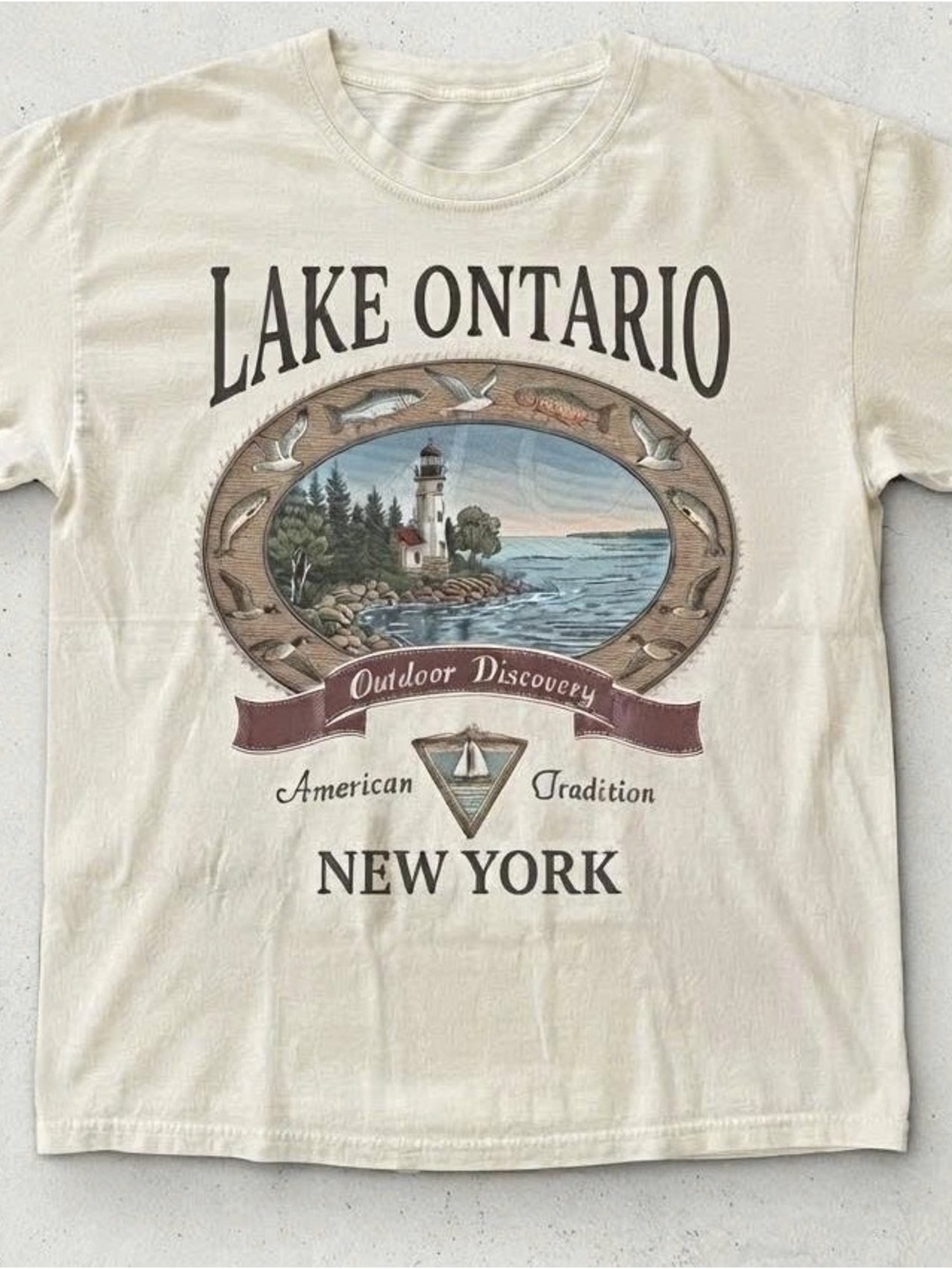 Lake Ontario Graphic Tee - New York Lighthouse